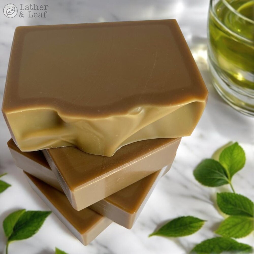 Green Tea + Matcha Cold Process Soap Natural Handcrafted Artisan Soap Bar